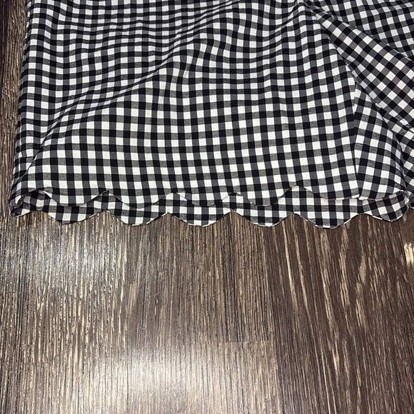 Zac & Rachel Womens Black & White Gingham Check Scalloped Hem Shorts Size 8 - Picture 3 of 5